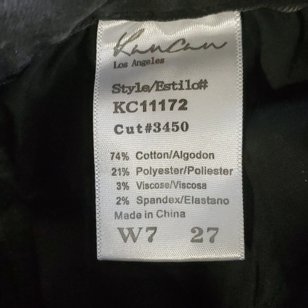 Kancan woman's gray black distressed crop stretch jeans size 27 - Picture 10 of 16